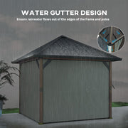 3x3m Hardtop Gazebo with Galvanised Steel Roof Netting and Curtains Waterproof by Outsunny