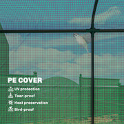 Garden Greenhouse for Year Round Plant Protection with Roll Up Door and Mesh Windows Green Outsunny