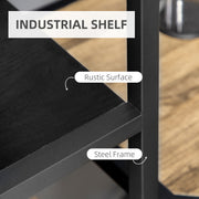 7 Tier Industrial Bookcase With Open Shelves For Living Room Or Office Storage Black AOSOM