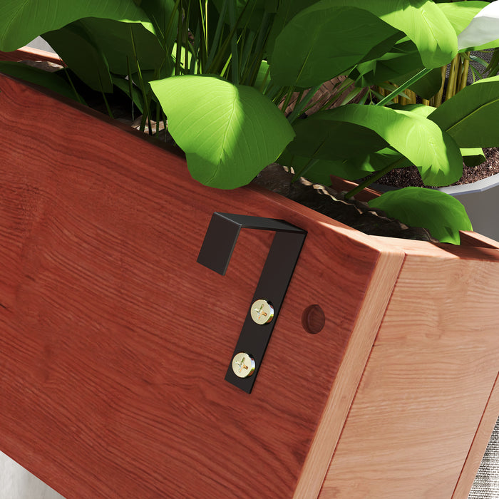 Wall Mounted Wooden Garden Planter with Trellis and Drainage Holes Brown by Outsunny