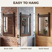 Easy to hang panel showing the mirror on brick, cement and solid wood walls