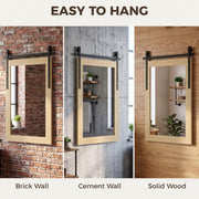 Easy to hang panel showing the mirror on brick, cement and solid wood walls