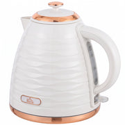Beige and rose gold 1.7L fast boil kettle with a wave textured body