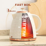 Cutaway fast boil graphic labelling the PP body and stainless steel heating base