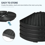 52kg 4 Piece Fillable Cantilever Parasol Base Set Ideal for Garden or Patio Use