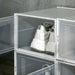 8 Piece Clear Plastic Stackable Shoe Storage Boxes with Magnetic Doors for UK EU Size 8.5 by HOMCOM