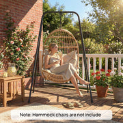 Hammock Chair Stand for Indoor or Outdoor Relaxation with Adjustable Height Black AOSOM