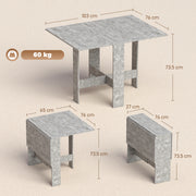 Folding Dining Table for Small Spaces with Flexible Console Design Grey AOSOM