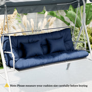 Outdoor Chair Cushion and Pillow Set for Extra Garden Seating Comfort Dark Blue AOSOM