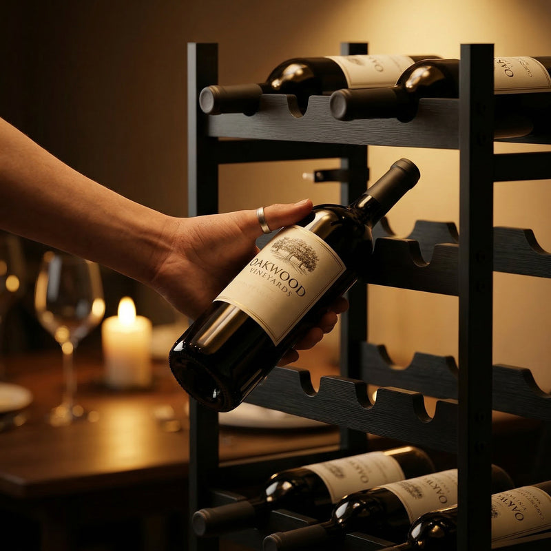 Wine Rack for 20 Bottles Compact Steel Frame for Small Kitchens or Living Rooms Black Homcom