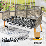 Rattan Garden Furniture Set for Relaxing Outdoor Seating with Cushions and Coffee Table Cream Outsunny
