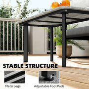 Outdoor Coffee Table with Weatherproof Composite Top for Garden or Patio Use Grey Outsunny