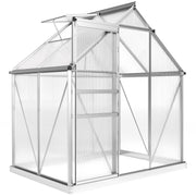 Walk-In Polycarbonate Greenhouse 192.5 x 131cm Silver Tone by Outsunny