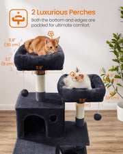 Two luxurious padded perches with dimensions, 30 x 30 cm each
