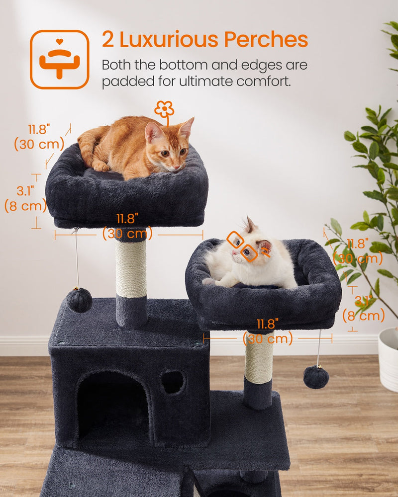 Two luxurious padded perches with dimensions, 30 x 30 cm each