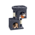 Feandrea 67cm smoky grey cat tree tower studio shot with two kittens in the caves