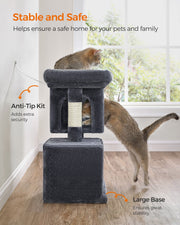 Stable and safe feature showing the anti-tip kit and large base