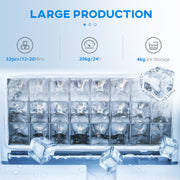 Freestanding Commercial Ice Maker Machine 30kg 24H with Digital Control by HOMCOM