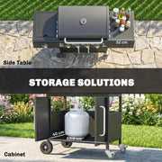 5 Burner Gas Barbecue Grill for Easy Family Cooking and Garden Entertaining Black Outsunny