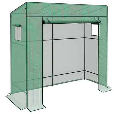 Walk In Greenhouse 77 x 196cm with Shelves For Growing Plants and Seedlings