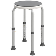 Height Adjustable Swivel Shower Chair With Non Slip Feet For Elderly And Disabled, Grey Homcom