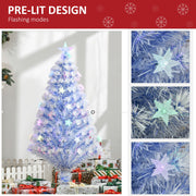 Pre-lit design with flashing modes and close-ups of star-shaped lights on the 4ft tree