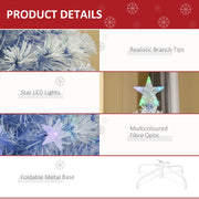 Product details callouts for branch tips, star LED lights, multicoloured fibre optic and foldable metal base