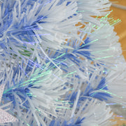 Close-up of white and blue branch tips with multicolour fibre optic ends