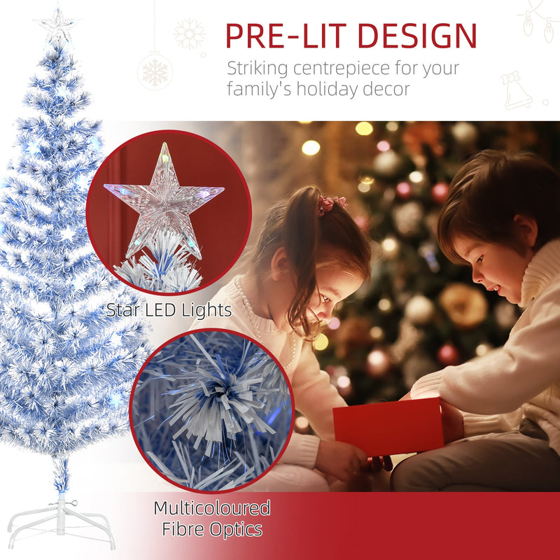 Pre-lit design callouts showing the star LED lights and multicoloured fibre optics