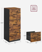 Labelled dimensions diagram: 40 x 41 x 103 cm file cabinet with drawer detail
