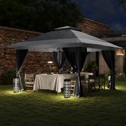 Grey 3.6 x 3.6m Pop Up Gazebo with Mesh Sides for Gardens and Outdoor Events by Outsunny