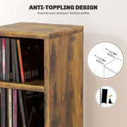 Tall Narrow CD Media Storage Tower Rustic Brown by HOMCOM