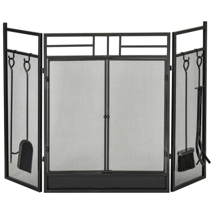 Front Opening Fire Guard Screen With Tools