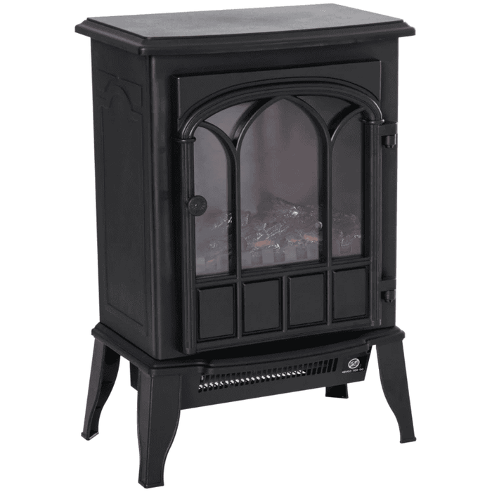 1850W Electric Fireplace Heater, Wood Effect, Black