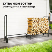 19 cm raised base of the firewood rack keeping logs off the ground for airflow