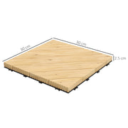 Wooden Garden Decking Tiles Pack of 9 For Garden Patio Balcony Terrace Or Hot Tub 30x30cm