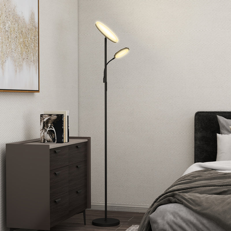 Black Mother and Child Floor Lamp With Remote Control And Adjustable Brightness Settings AOSOM