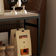 Grey Industrial Side Table with Three Shelves for Storage by HOMCOM