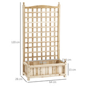 Wooden Garden Planter with Trellis for Climbing Plants Raised Bed for Outdoor Use