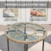 Beige 3 Piece Rattan Bistro Set with Cushions and Glass Top Table for Garden or Balcony by Outsunny