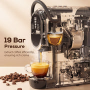 Coffee Machine for Pods and Ground Coffee Compact Easy Clean Black AOSOM