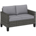 Two Seater Rattan Outdoor Sofa Dark Grey Weather Resistant by Outsunny