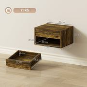 Floating Bedside Tables, Rustic Brown