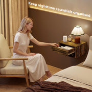 Floating Bedside Tables, Rustic Brown