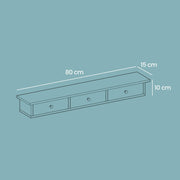 Dimensions diagram of Songmics floating wall shelf, 80 x 15 x 10 cm