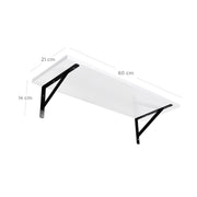 Labelled dimensions diagram: 60 cm long x 21 cm deep x 14 cm bracket height