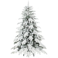 5ft green and white flocked Christmas tree on a plain white background