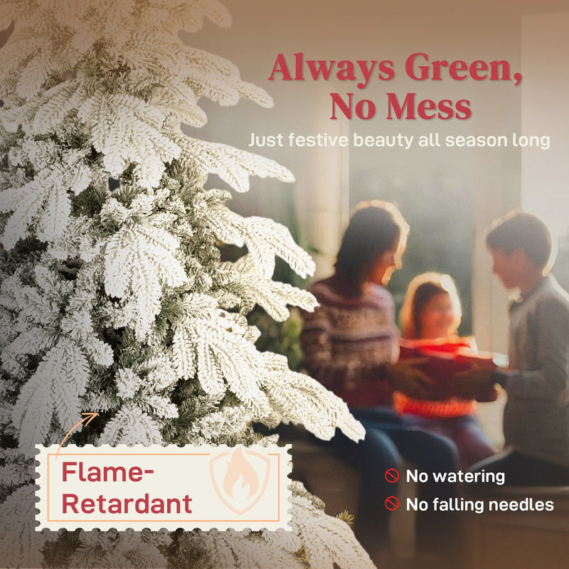 Flame-retardant panel for the flocked Christmas tree with no watering and no falling needles