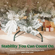 Folding metal base of the 5ft flocked Christmas tree