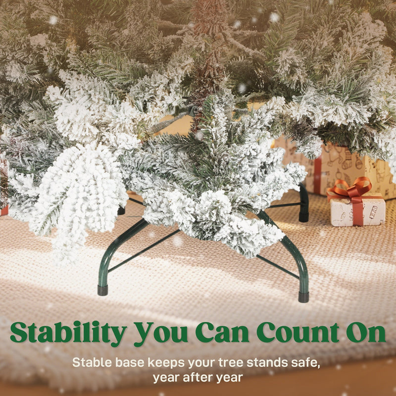 Folding metal base of the 5ft flocked Christmas tree